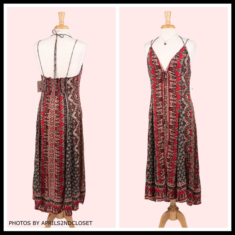 FREE PEOPLE BOHO MAXI MIDI TANK SLIP DRESS A2C - Picture 2 of 16